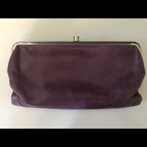 Purple double clutch Hobo wallet