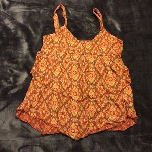 Orange sleeveless top