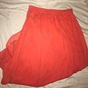 Bright orange maxi skirt