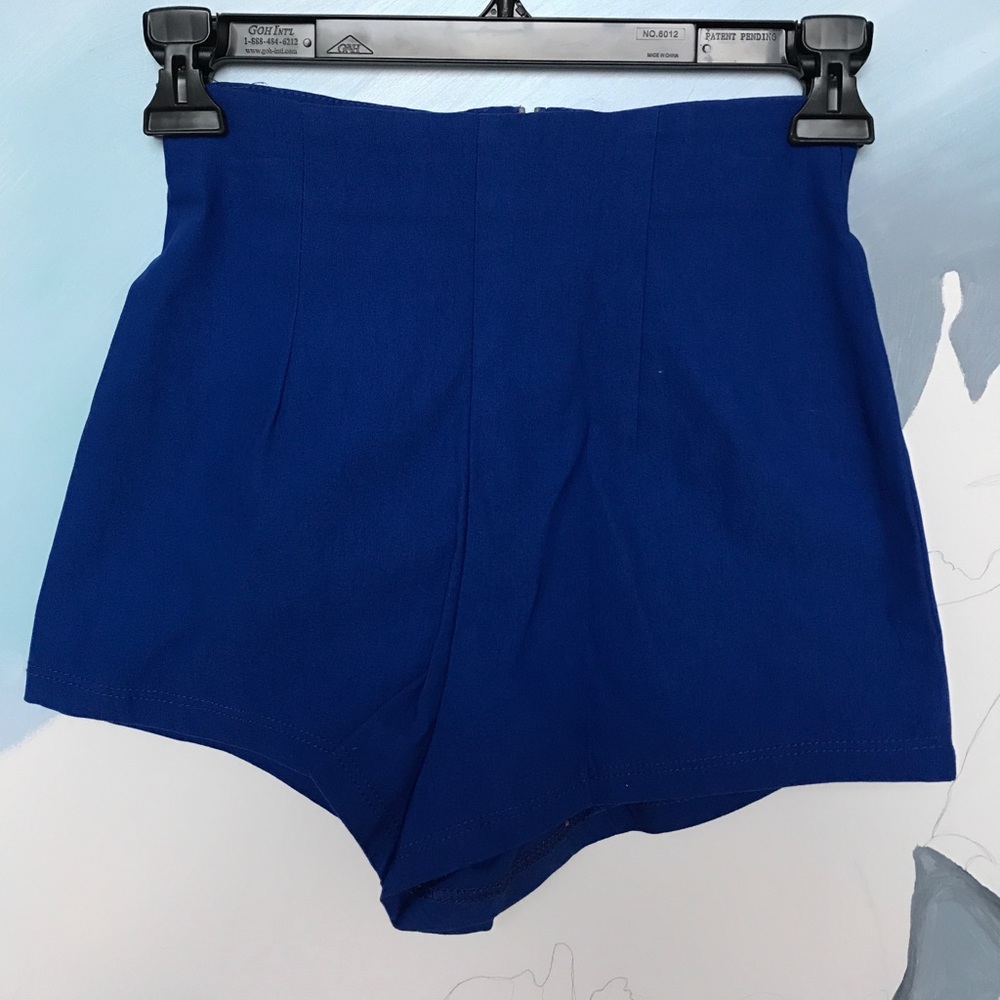 Royal Blue high waisted stretch shorts