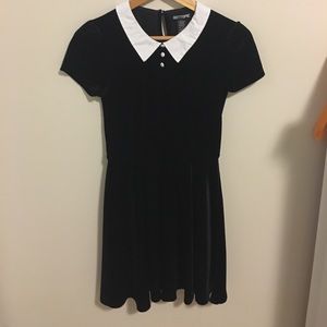 black and white collared dress