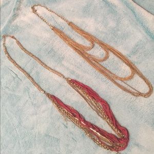 2 gold dressy necklaces
