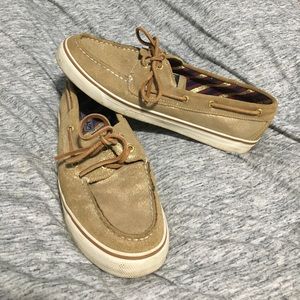 Sparkly gold Sperry boat shoes