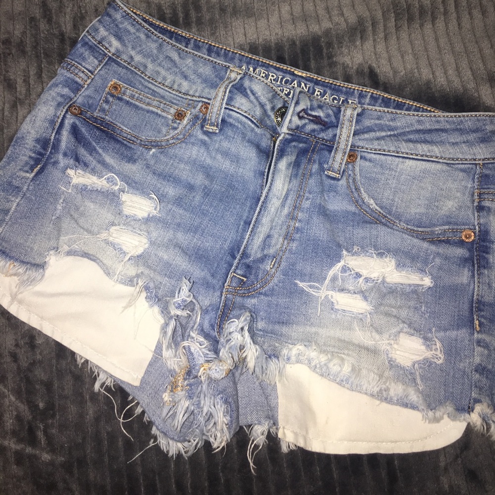ae distressed denim shorts