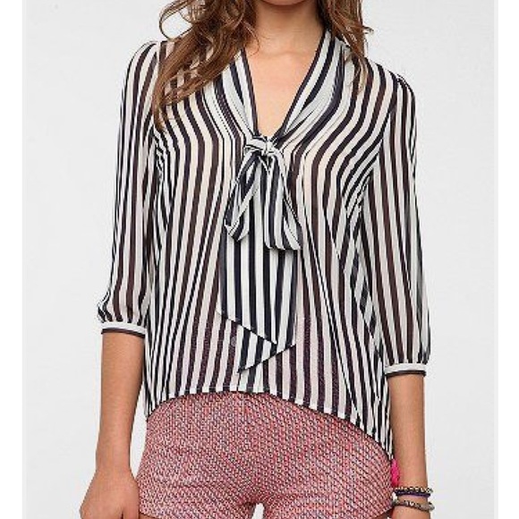 Urban Outfitters Tops - Urban Outfitters • Striped Tie Front Blouse