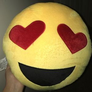 heart eye emoji pillow