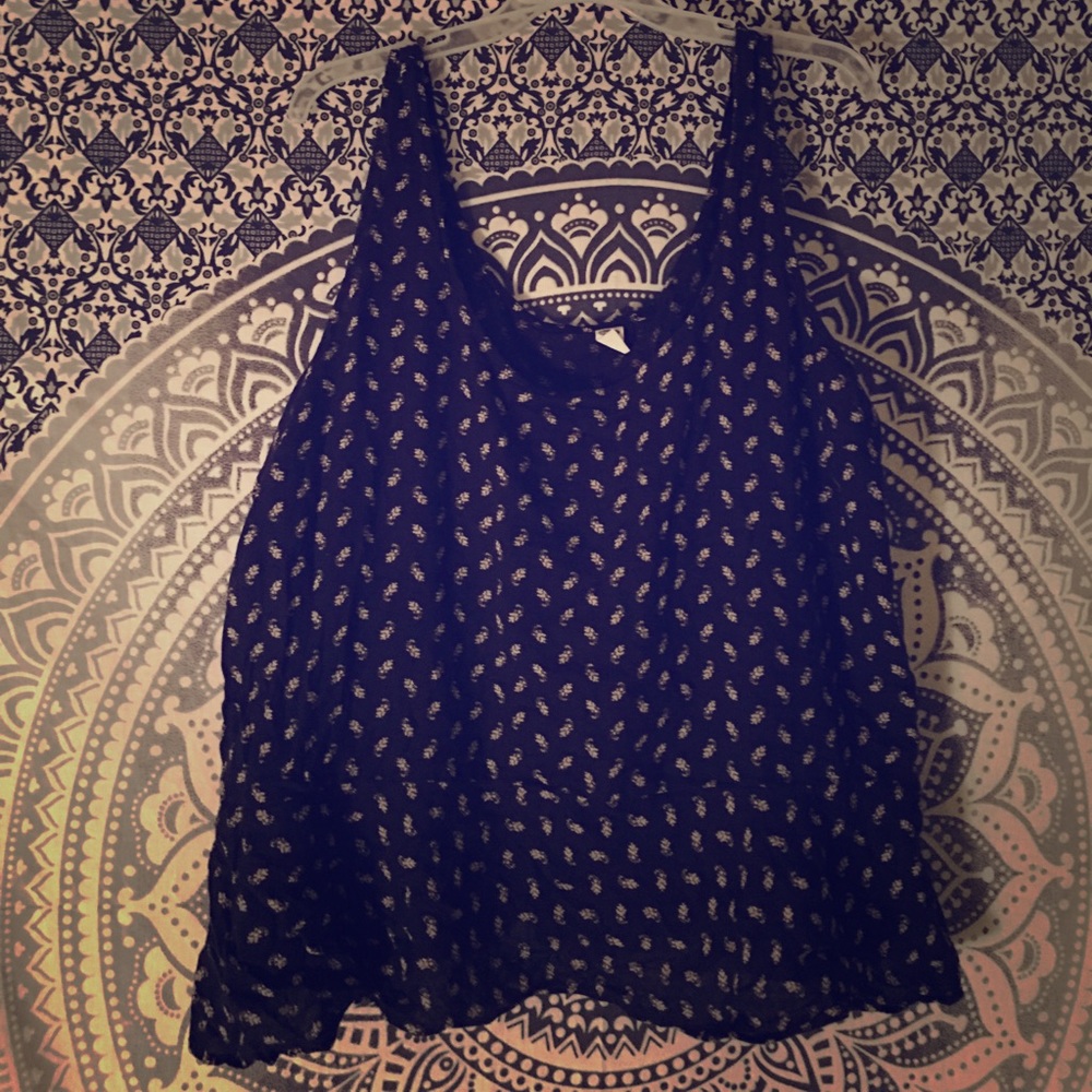 Black and Tan floral peplum tank top