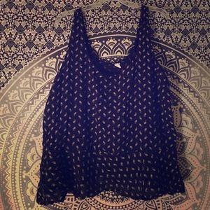 Black and Tan floral peplum tank top