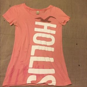 Hollister pink logo tee