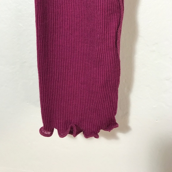 Free People Raspberry Women's V-Back Ribbed Knit T - Picture 5 of 7