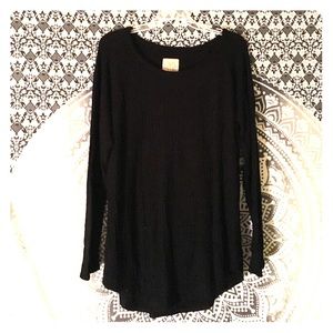 Black knit long sleeve tunic