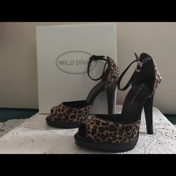 Wild Diva Shoes - New Wild Diva Leopard Fur High Heel Stiletto Shoes