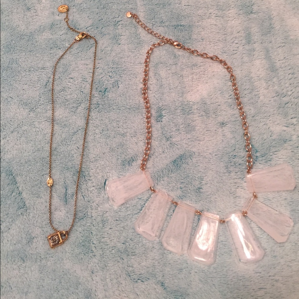 2 gold necklaces. 1 Juicy Couture, 1 Francesca's.
