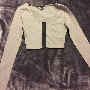 Gray crop top