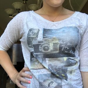 Camera Half Sleeve Top