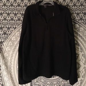 Fleece pullover with half zipper