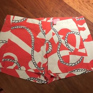 Lilly Pulitzer super cute orange sailor knot short