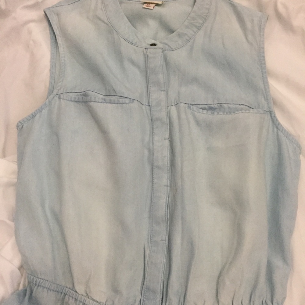 Chambray tank top dress