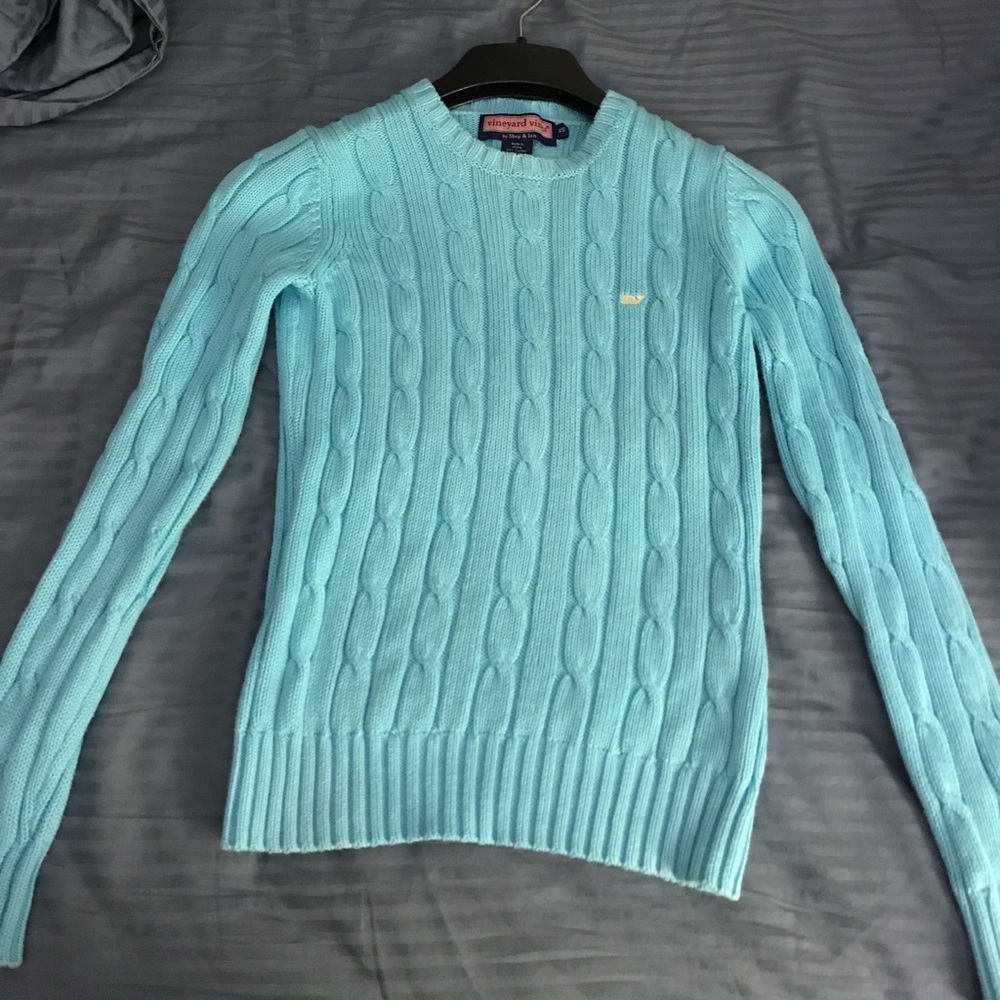 Vineyard Vines SkyBlue Cable Knit Pullover Sweater