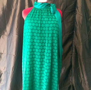 Emerald green sleeveless dress