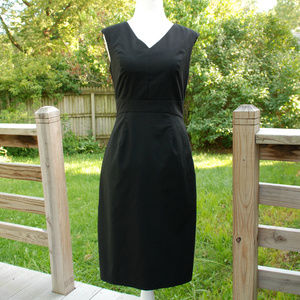 Black  V-Neck Pencil Dress