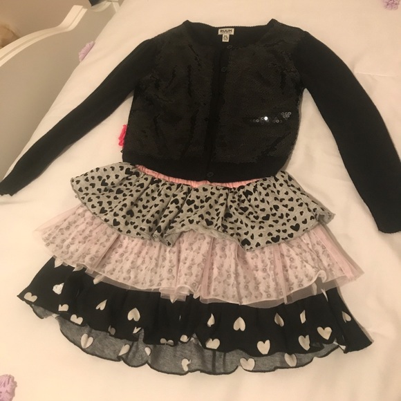 The Children's Place Other - Girl sequined sweater 5/6 children's place skirt 4