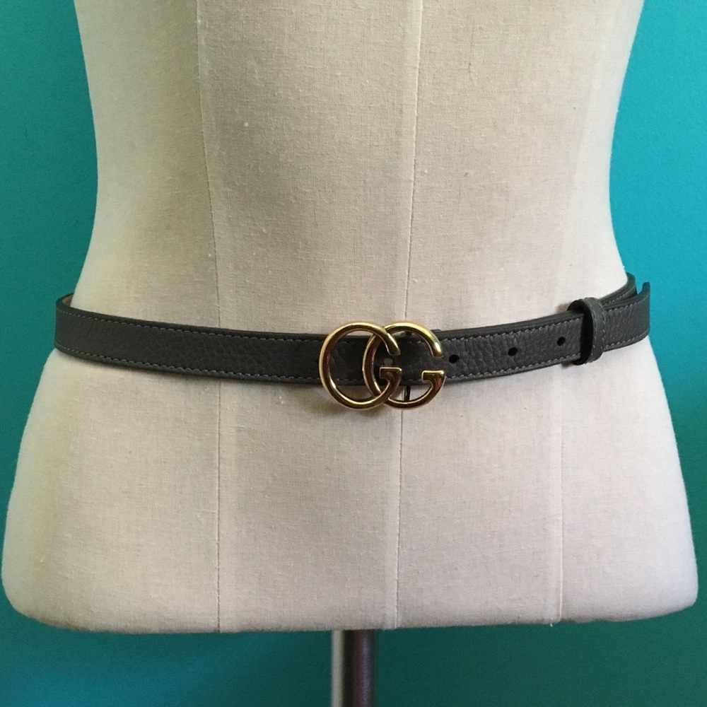 Gucci Gray Leather Belt