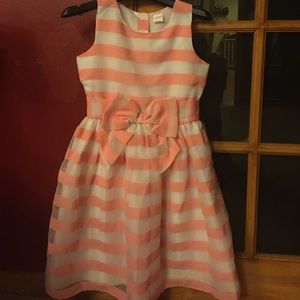 Beautiful pink and white striped Easter dress