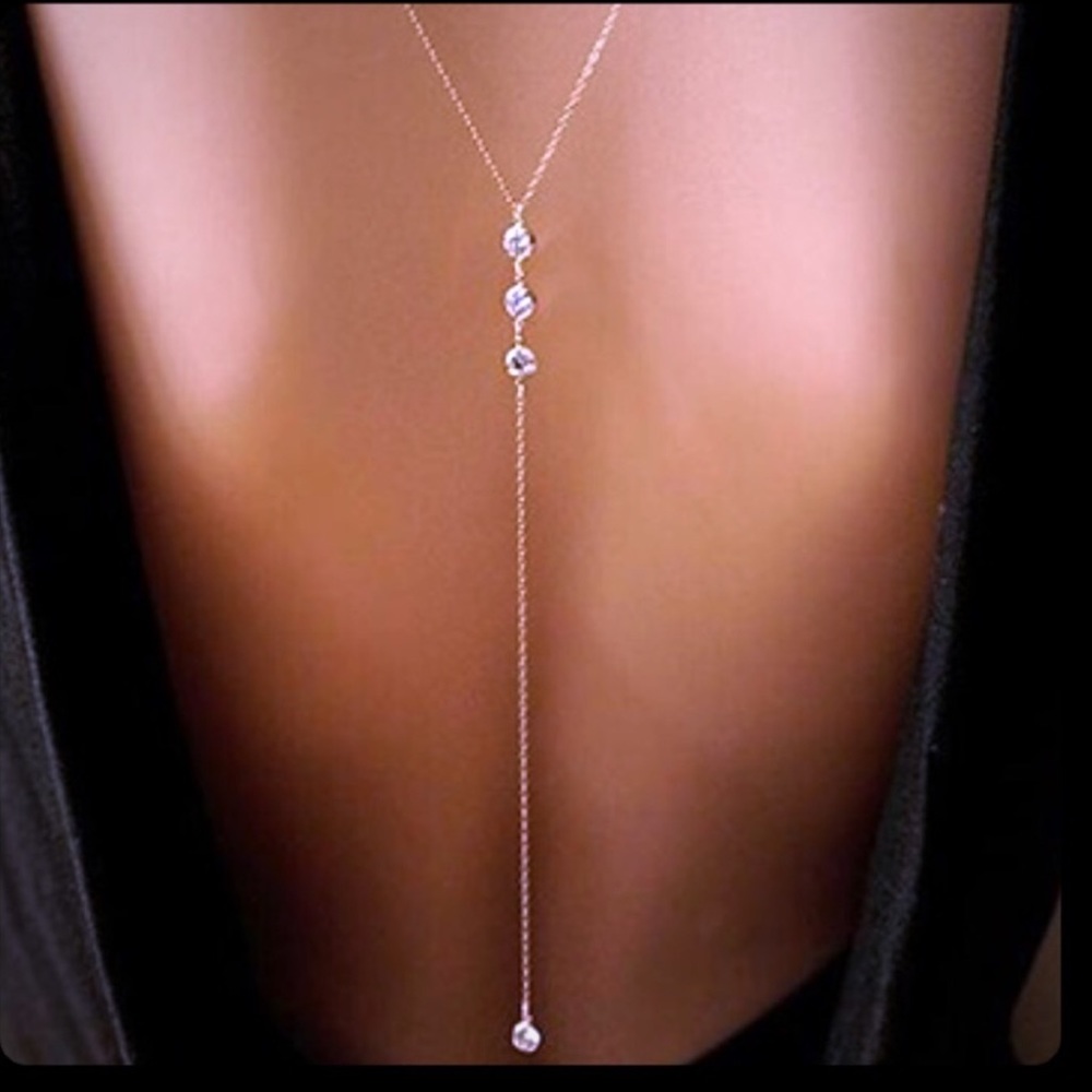 4 diamond accent back drop necklace 3 styles