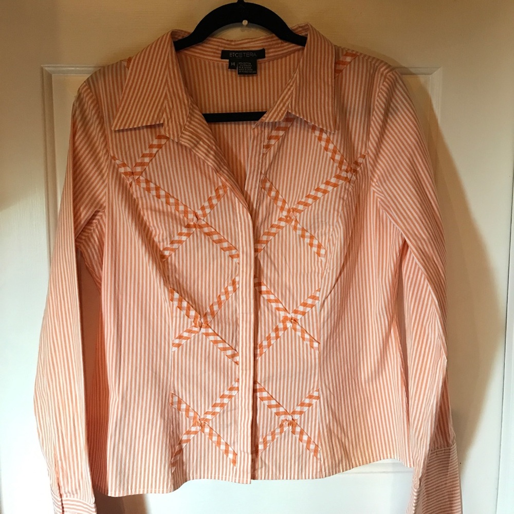 Orange/White Stripe Blouse