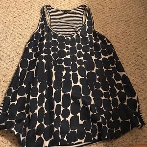 Banana Republic silk front navy tank