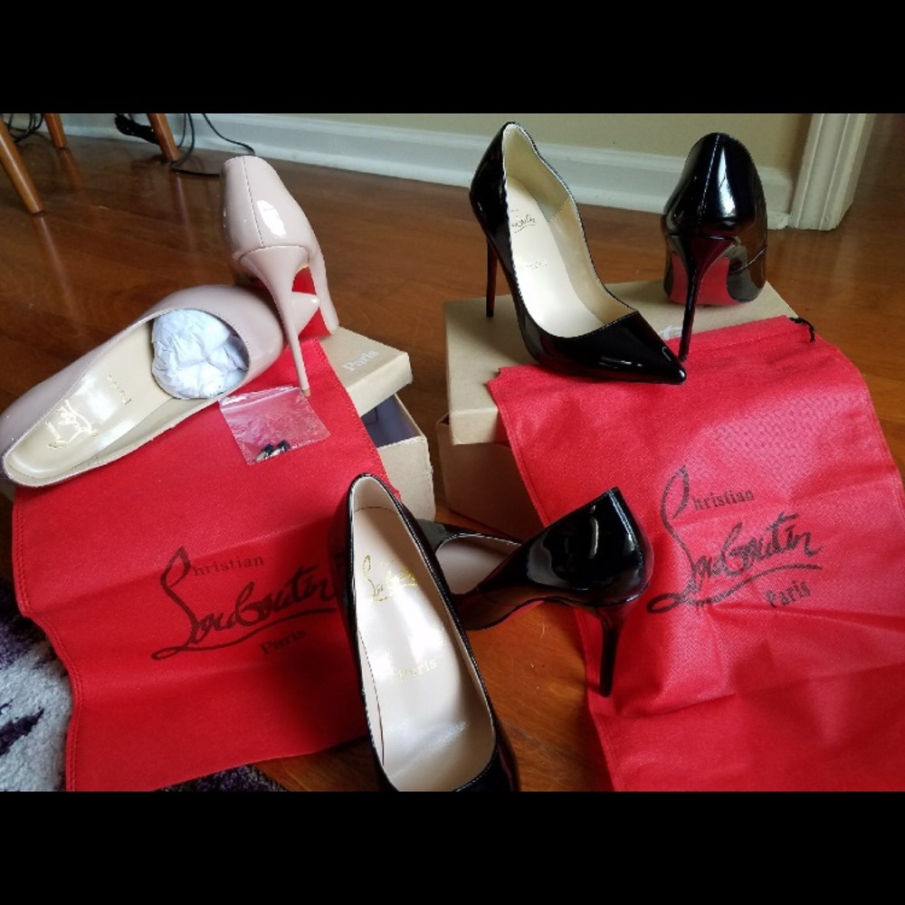 Shoes 5.5 black...6.5 nude...
