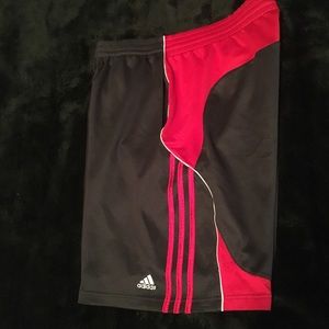 Black and red Adidas basketball shorts