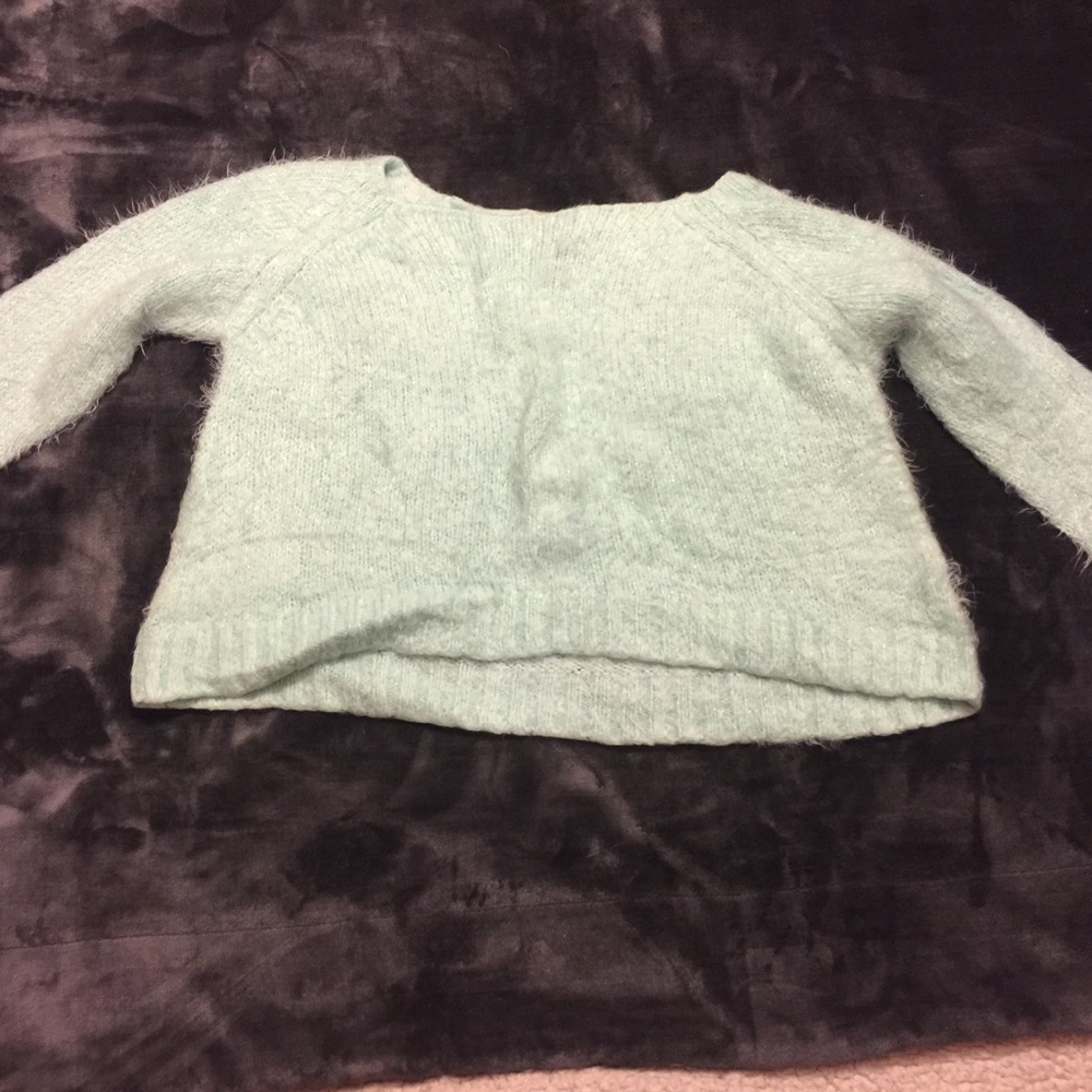 Mint fuzzy winter sweater