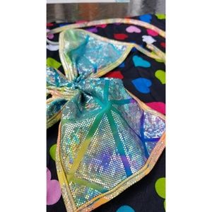 Rainbow holographic wrap around rave/ festival top