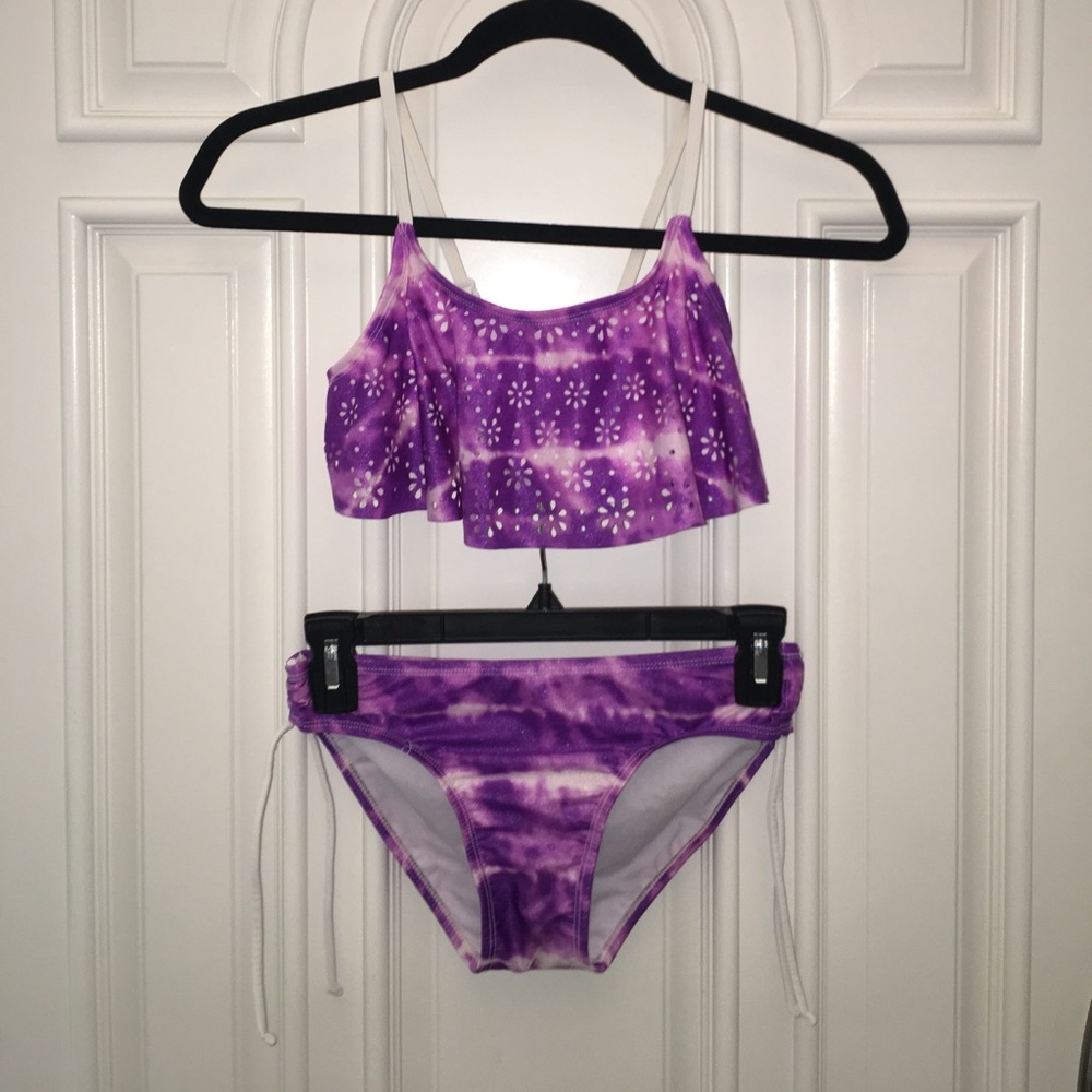 Justice tie dye laser cut bikini