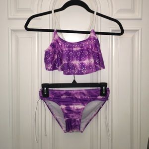 Justice tie dye laser cut bikini