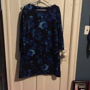 Blue floral daisy Fuentes dress size l