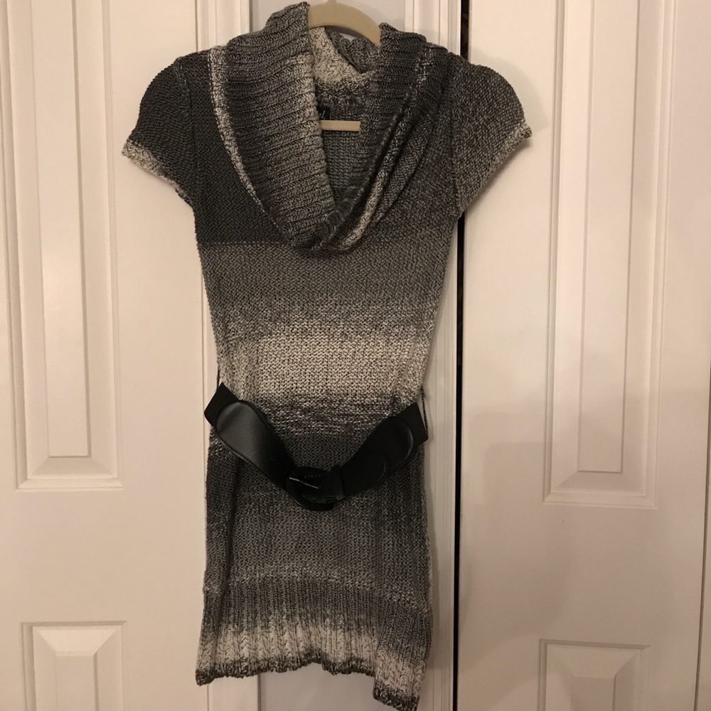 Cowl Neck Sweater W/Belt
