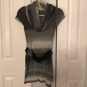 Cowl Neck Sweater W/Belt