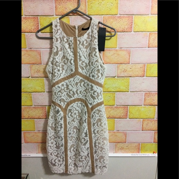 Ark & Co Dresses & Skirts - Ark & co beige and white lace dress nwt