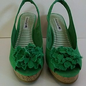 Green Slingbacks