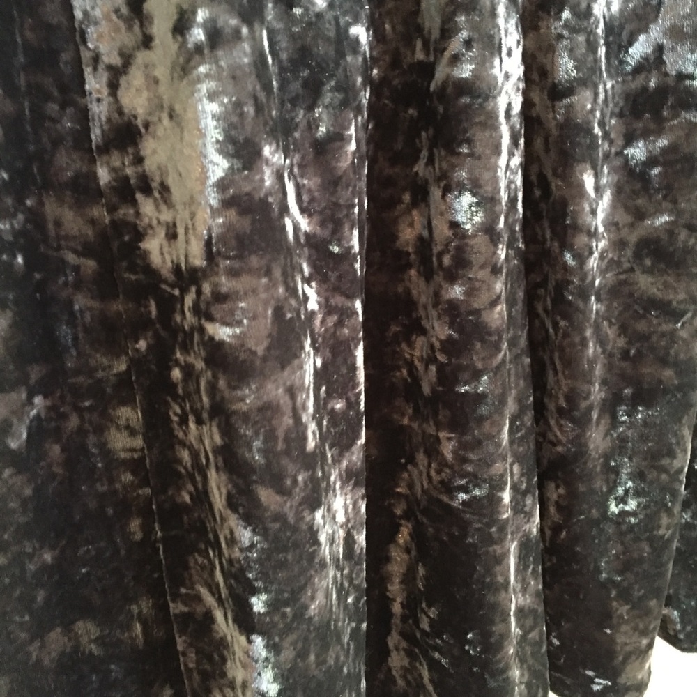 Dusty Blue Gray Velvet Mini Dress - Picture 8 of 8