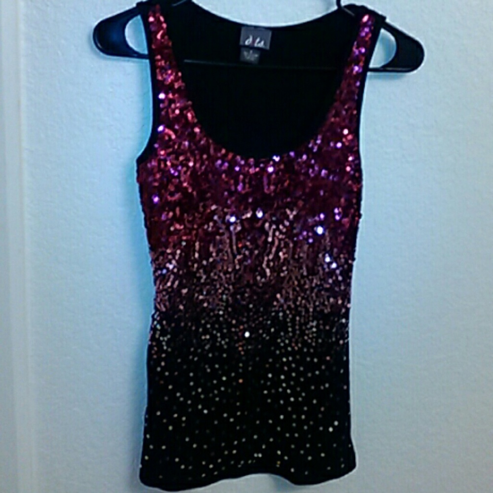 Pink  sequined tank top
