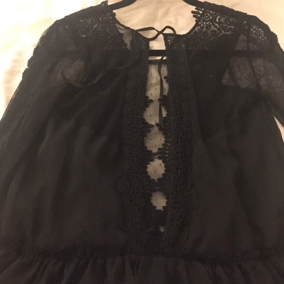 Free People Top - black Lacy blouse - Picture 2 of 2