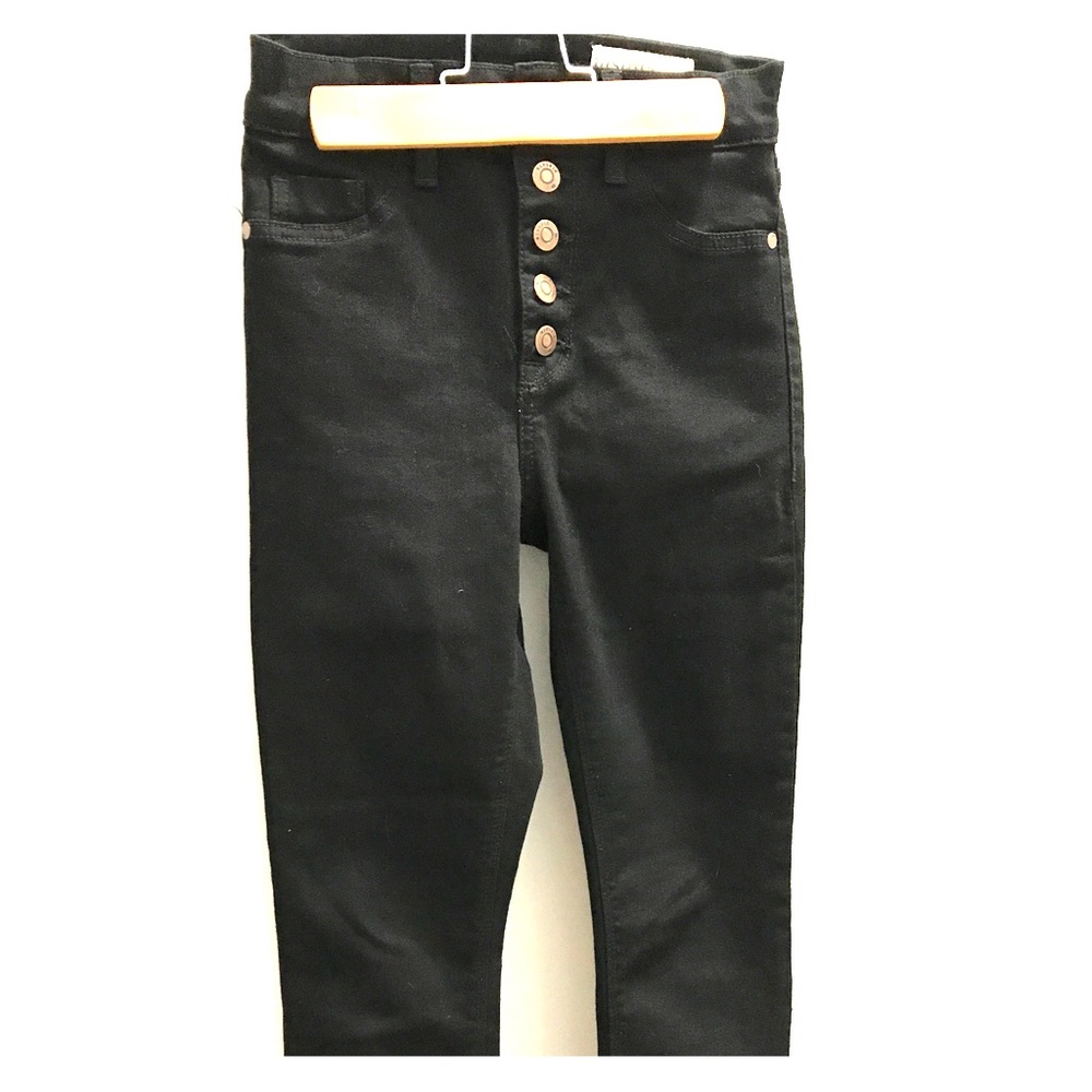 Pistola Naomi Exposed button Fly Crop Jeans black