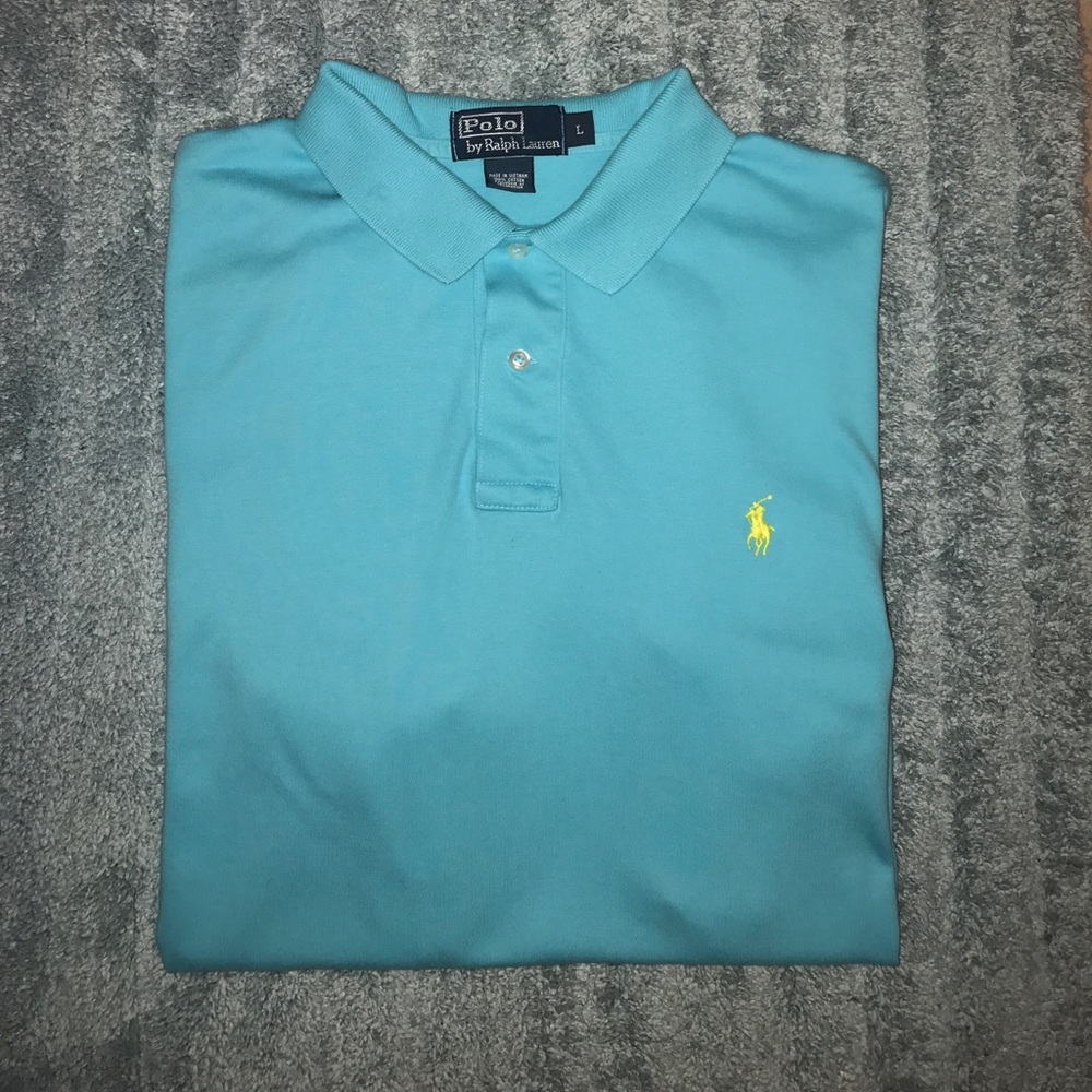 EUC Polo Ralph Lauren SS sz L aqua/turquoise shirt