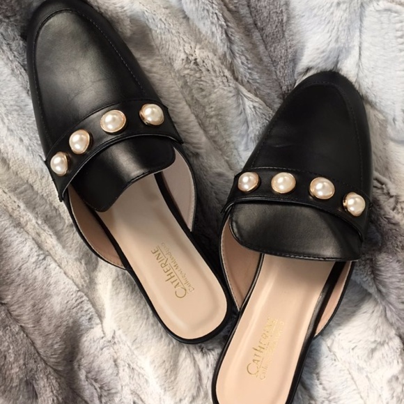 LAST! NWOT Catherine Malandrino Faux Pearl Mules - Picture 2 of 5