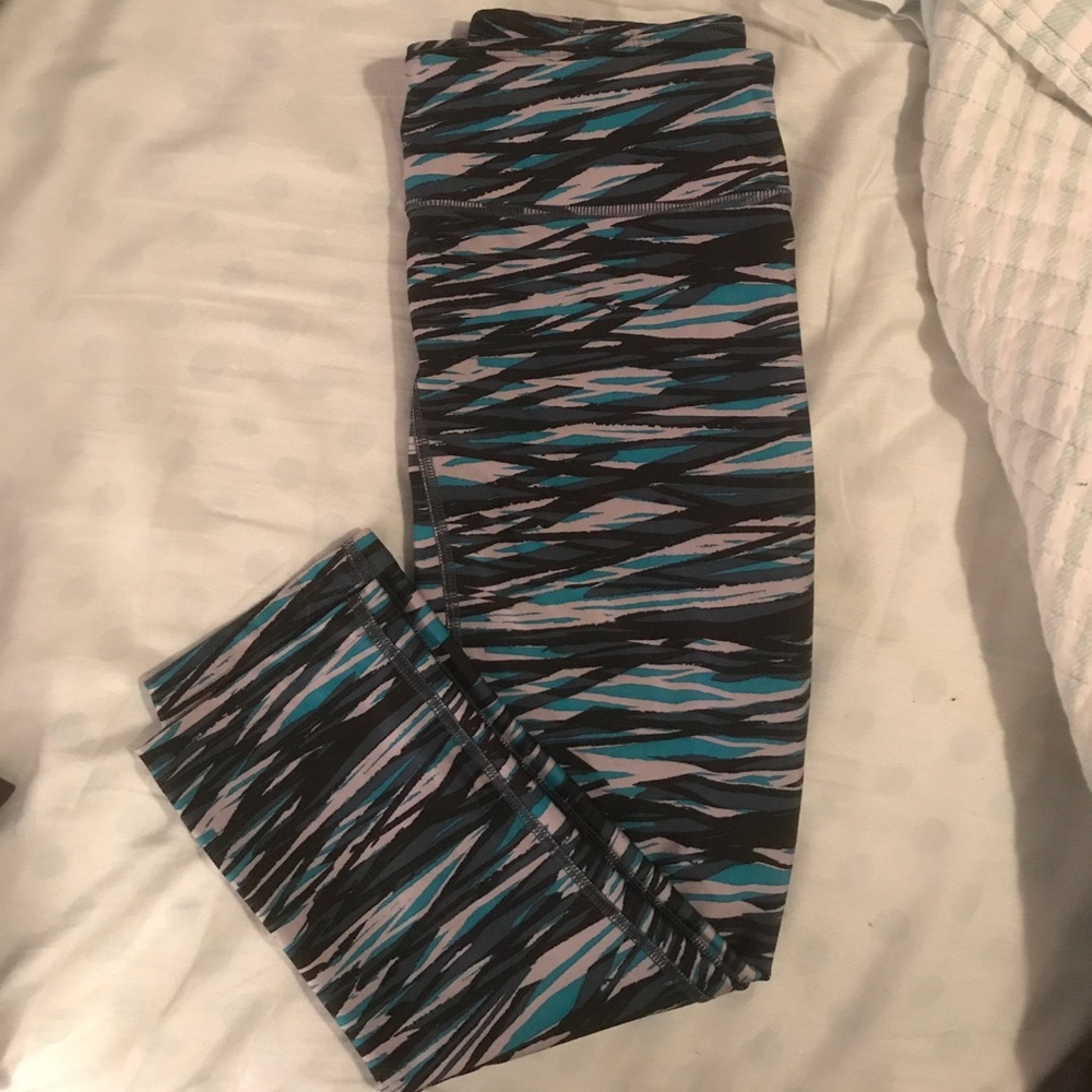 Blue teal camo crops