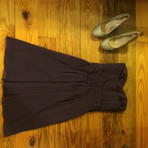 Dark purple formal stapless dress - Picture 2 of 3